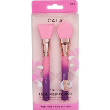 CALA SILICONE FACIAL MASK BRUSH: PINK (2PC)